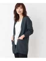 【洗える/アンチピリング】着流しカーディガン/ダークグリーン(023)