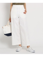 【洗える】【Lサイズあり】【XSサイズあり】バイオツイル　ボタンマリンパンツ/ホワイト(002)