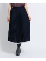 【洗える】アコーディオンプリーツスカート/ネイビー(593)