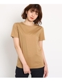 【洗える】コットンスムースベーシックTシャツ/ベージュ(052)