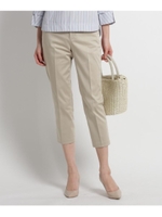 【洗える】ノータックコットン混パンツ/ベージュ(052)