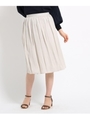 【洗える】マットサテンギャザースカート/ライトベージュ(051)
