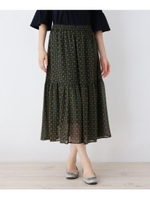 【大きいサイズあり・13号・15号】クラシカル総柄スカート/モスグリーン(124)