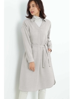 ◆ウール混ロングブラウス/グレー(020)