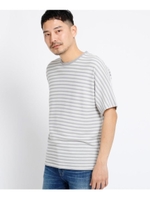 ◆ドルマンスリーブ ボーダー Tシャツ/ライトグレー(311)