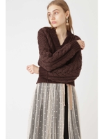 ◆ミアハンドケーブルニット/BROWN(050)