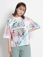 ＷＩＬＤ　ＦＬＯＷＥＲＳ刺しゅうウォーターカラーＴシャツ/ベージュ