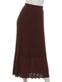 アイレットプリーツニットスカート/ブラウン