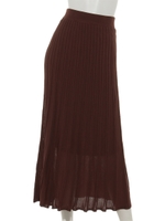 アイレットプリーツニットスカート/ブラウン