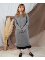 アランニットワンピース/グレー