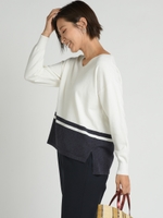 アンゴラタッチVネックプルオーバー/ホワイト系その他