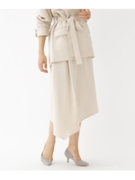 イレギュラーヘムミモレスカート/ベージュ(052)