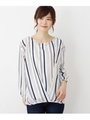 インナー付きタックデザインアソートブラウス/ホワイト(302)