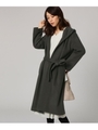 ウールフーデットコート/カーキ(828)