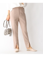 ウール混スリットテーパードパンツ/ベージュ(052)