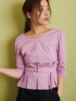 ウエストフリルブラウス/ラベンダー