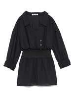 ウエストリブシャツブラウス/BLK