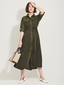 エアリータックサファリワンピース/カーキグリーン