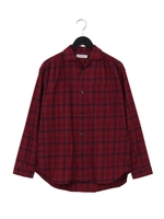 オーバーダイチェックシャツ/ワイン