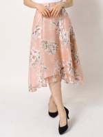 オパールブーケフラワーフレアスカート/ORG