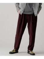 カットコーデュロイ太畝テーパードパンツ/ブラウン(050)