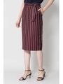 カレッジストライプスカート/ボルドーストライプ1(071)