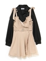 キャミレイヤードジャケットワンピース/ベージュ