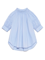 ギャザーパフスリーブブラウス/SAX