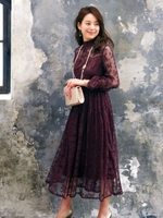 クチュールレースロングワンピース/ワイン(2RW)