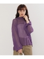 クリンクルプリーツブラウス/パープル(022)