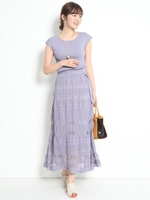 クロシェ編みニットワンピース/ラベンダー