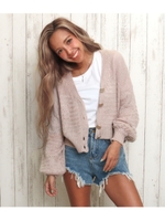 クロップド丈アームボリュームニッ/ベージュピンク(047)