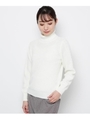 ケーブルスリーブタートルニット/ホワイト(001)
