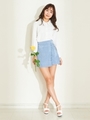 コーデュロイフリルスカート/ブルー