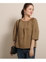 コットン（綿）ポンチボリューム袖プルオーバー/キャメル(341)