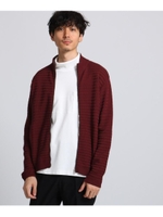 コットンサーマル スタンドカラージップニット/ボルドー(064)