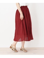 コットンハンドワッシャースカート/レッド(062)