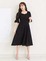 コットンフレアワンピース/ブラック