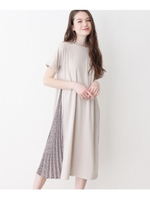 サイドプリーツワンピース/ナチュラル(050)