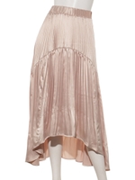 サテンイレギュラーヘムプリーツSKT/ライトベージュ