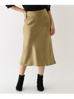 サテンマーメイドフレアスカート/マスタード(033)