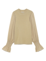 シアースリーブニットプルオーバー/BEG