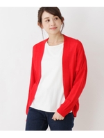 シャドーボーダーボレロカーディガン/ワインレッド(063)