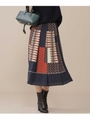 ジオメトリックスカーフ柄タックスカート/パターン1(360)