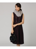 ジャカードフラワーワンピース/ワインレッド(463)