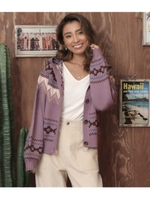 ジャガードフーディカーディガ/ラベンダー(023)