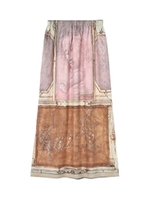 スカーフ柄ロングスカート/ベージュ