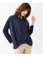 ストライプスキッパープルオーバー/ネイビー(393)
