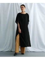 スリットデザインポンチョワンピース/ブラック(019)