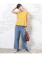 タックデニムパンツ/ライトブルー(038)